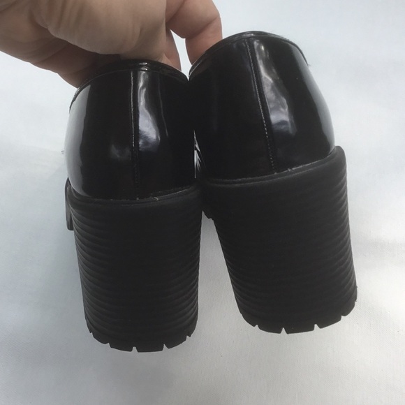 Steve Madden Black and Gold Platform Lug Sole Oxfords Mary Janes thick chunky - Picture 6 of 8